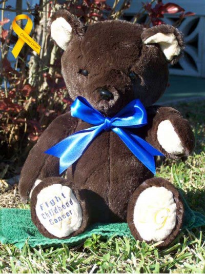 Alex | Custom teddy bear handmade to promote Childhood Cancer Awareness